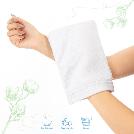 Hammetex Waschhandschuh 2er Set – 100% Baumwolle & Superweich (15x22cm)