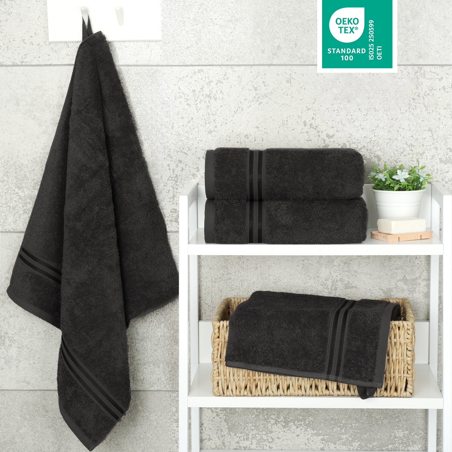 Hammetex Premium Handtücher 4er Set – 100% Baumwolle & Weich (50x100cm)