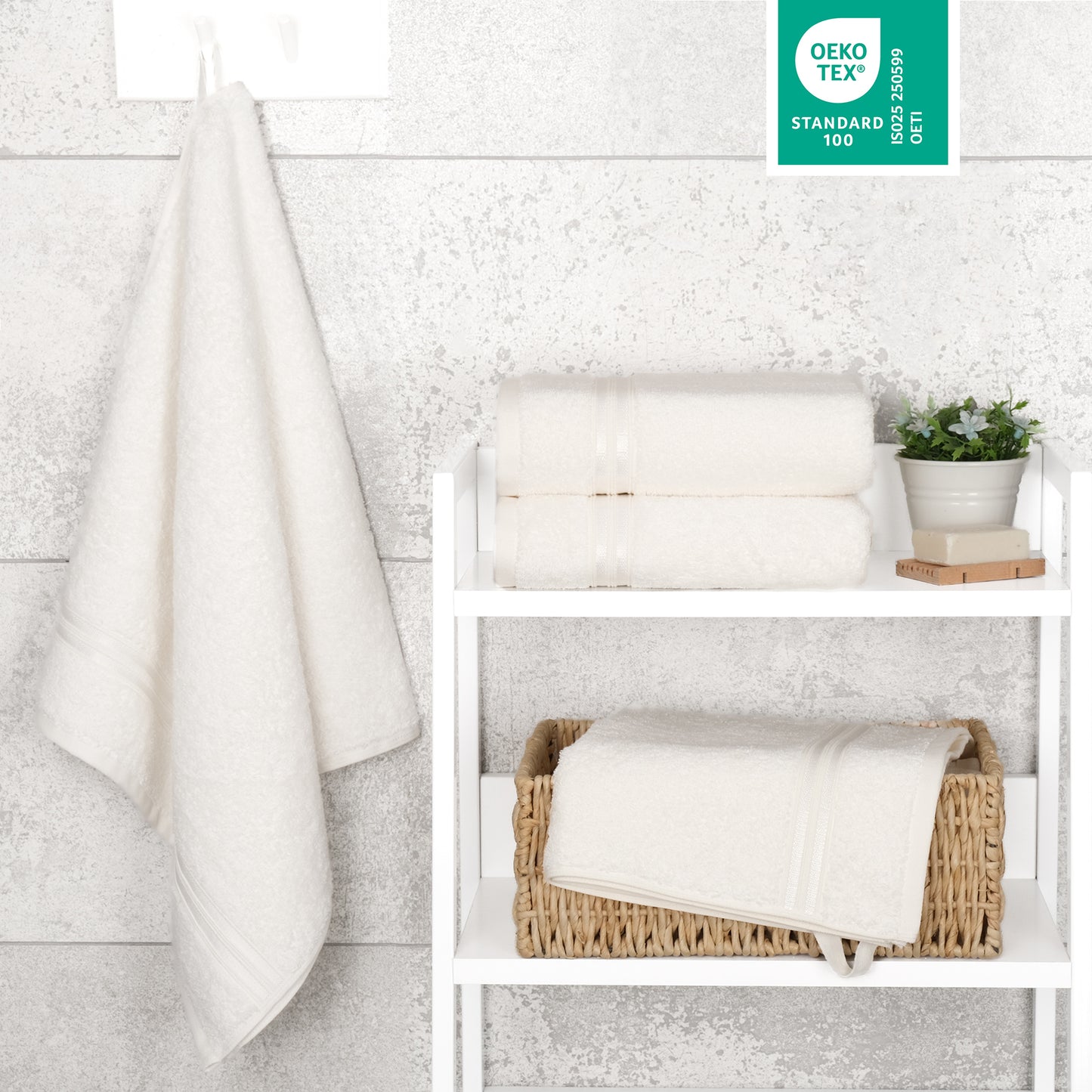 Hammetex Premium Handtücher 4er Set – 100% Baumwolle & Weich (50x100cm)
