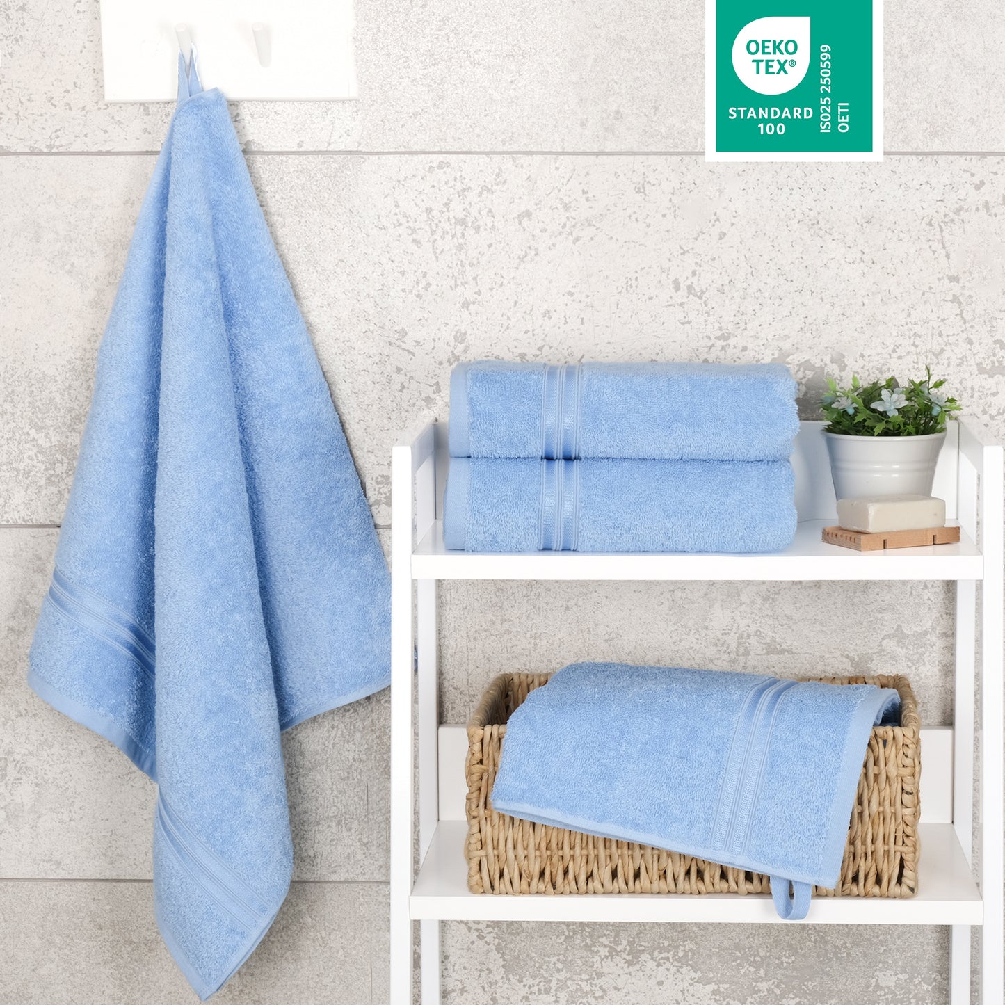 Hammetex Premium Handtücher 4er Set – 100% Baumwolle & Weich (50x100cm)