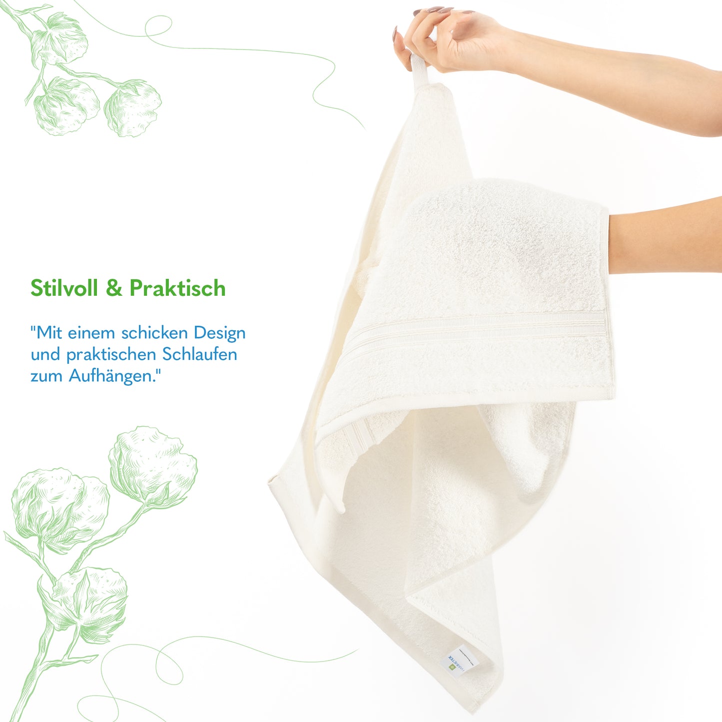 Hammetex Premium Handtücher 4er Set – 100% Baumwolle & Weich (50x100cm)