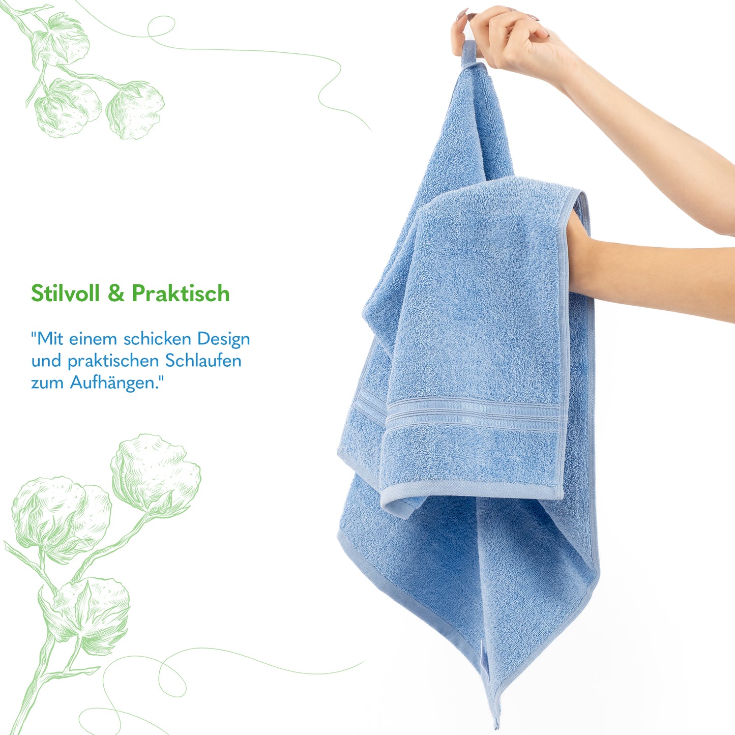 Hammetex Premium Handtücher 4er Set – 100% Baumwolle & Weich (50x100cm)
