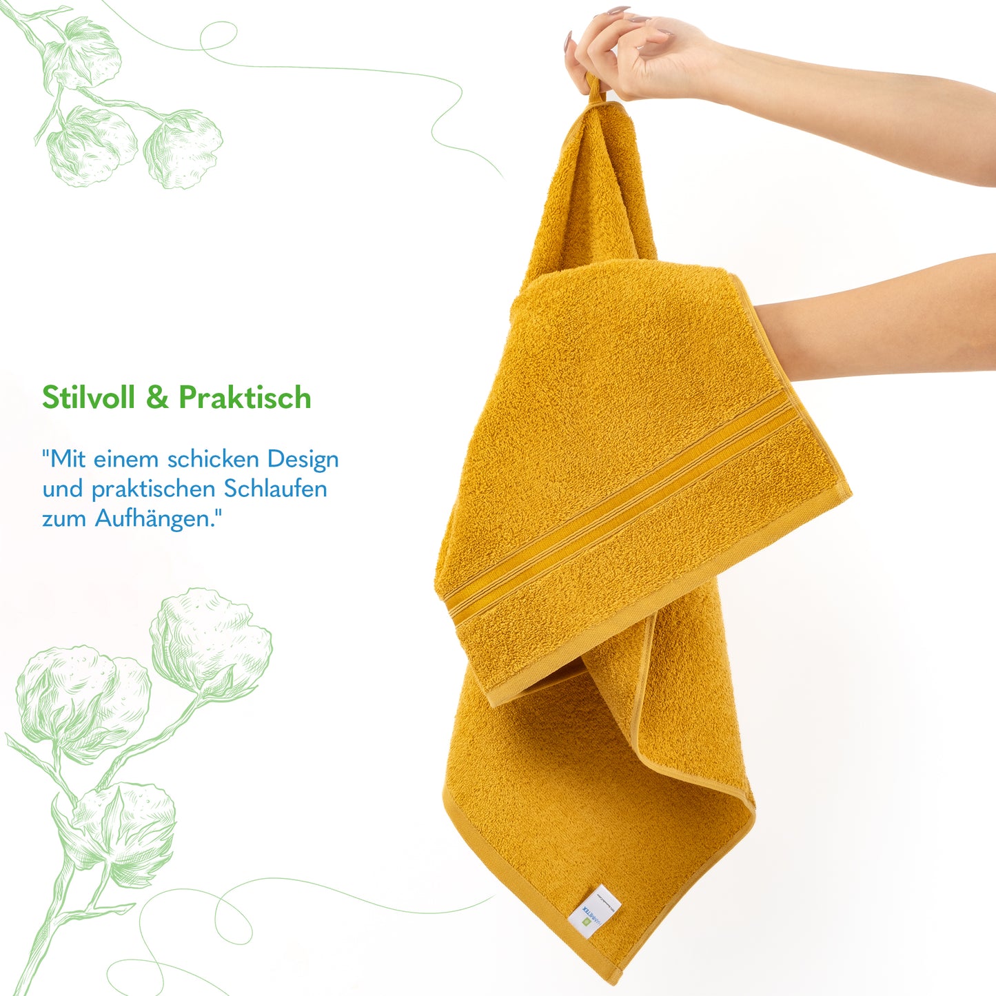 Hammetex Premium Handtücher 4er Set – 100% Baumwolle & Weich (50x100cm)