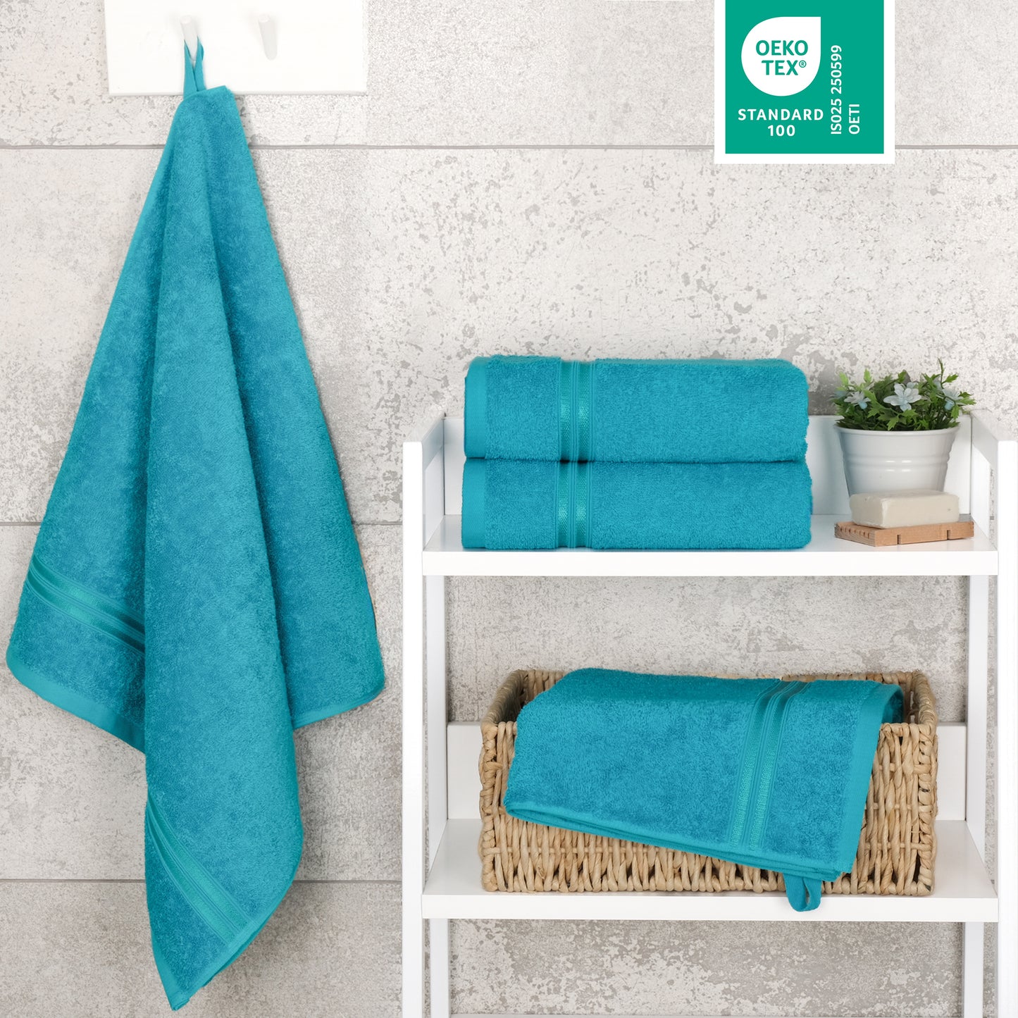 Hammetex Premium Handtücher 4er Set – 100% Baumwolle & Weich (50x100cm)