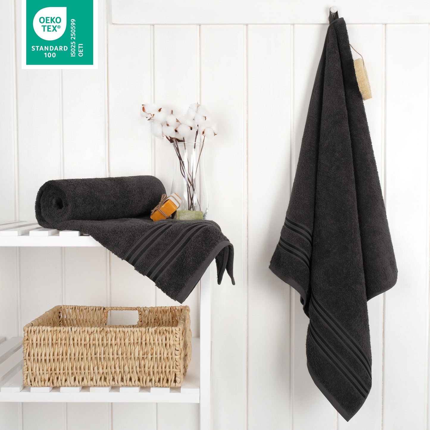 Hammetex Premium Badetücher 2er Set – 100% Baumwolle & Schnelltrocknend (70x140cm)