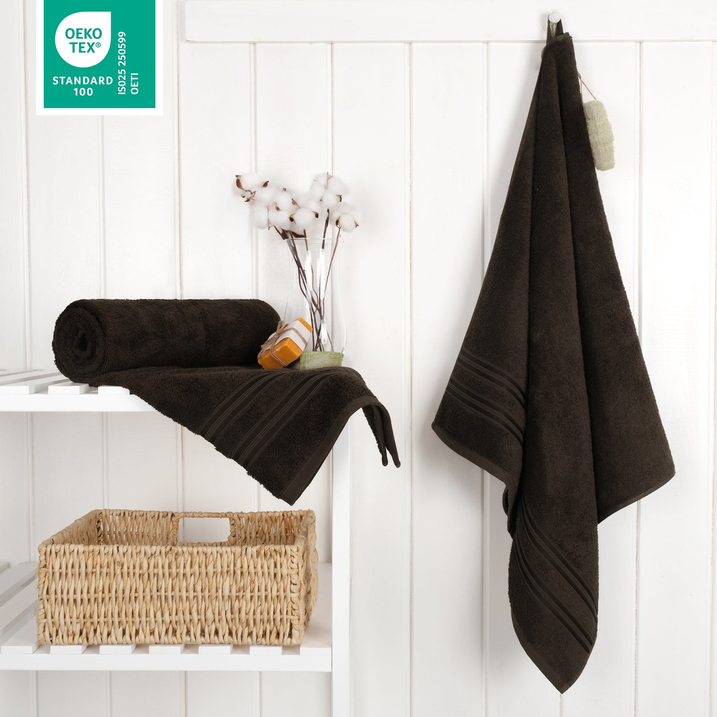Hammetex Premium Badetücher 2er Set – 100% Baumwolle & Schnelltrocknend (70x140cm)