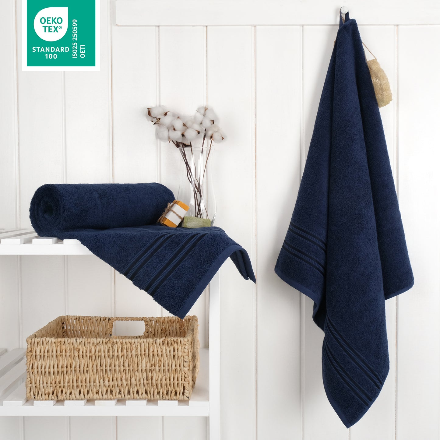 Hammetex Premium Badetücher 2er Set – 100% Baumwolle & Schnelltrocknend (70x140cm)