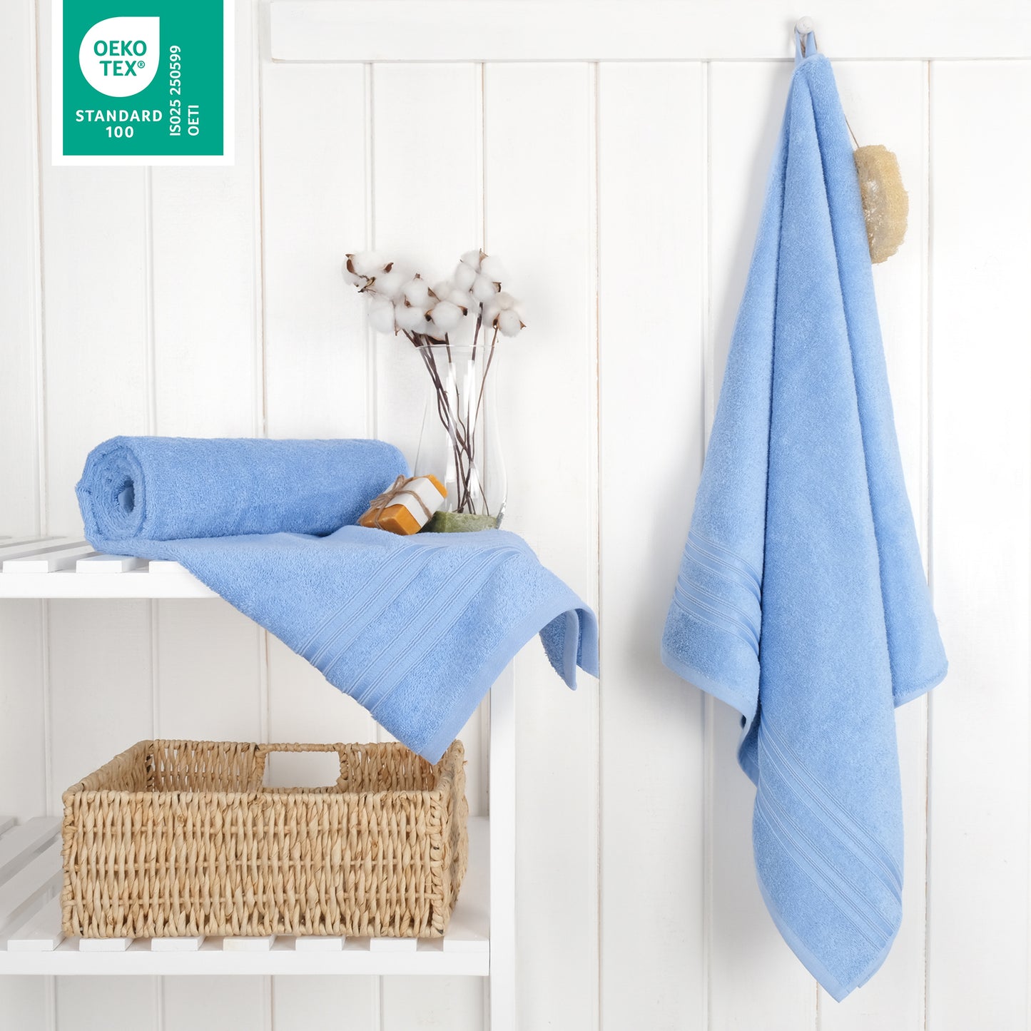 Hammetex Premium Badetücher 2er Set – 100% Baumwolle & Schnelltrocknend (70x140cm)