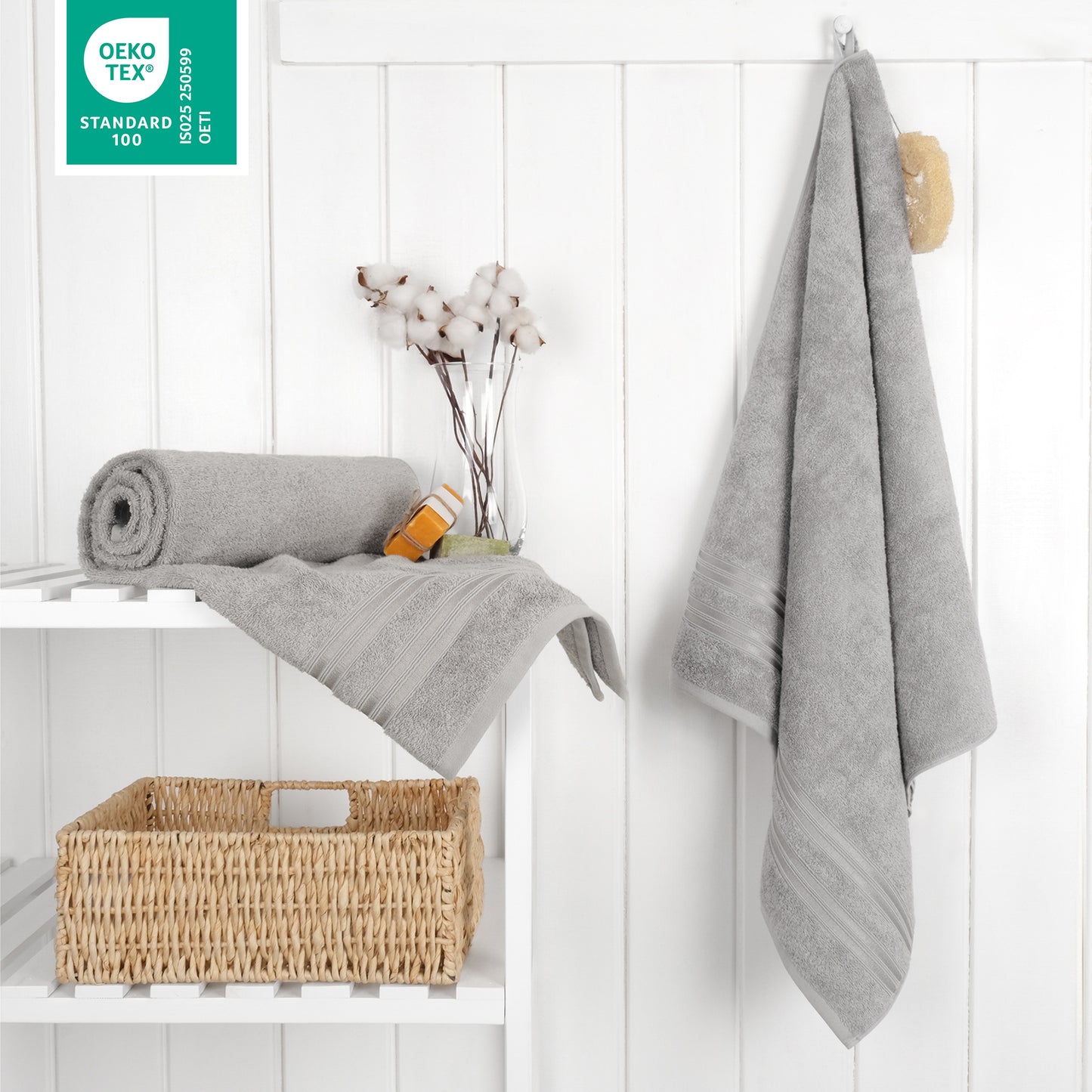Hammetex Premium Badetücher 2er Set – 100% Baumwolle & Schnelltrocknend (70x140cm)