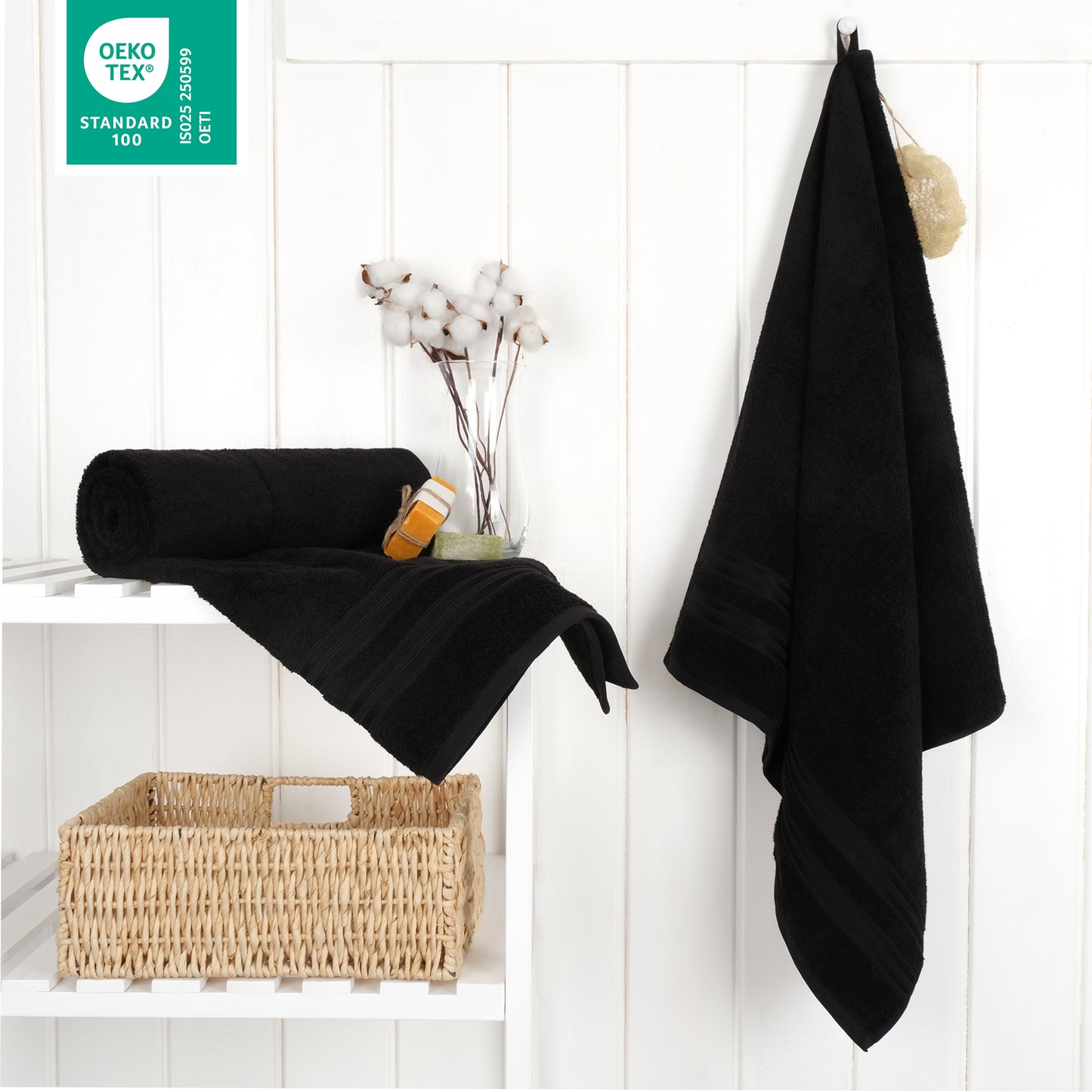 Hammetex Premium Badetücher 2er Set – 100% Baumwolle & Schnelltrocknend (70x140cm)