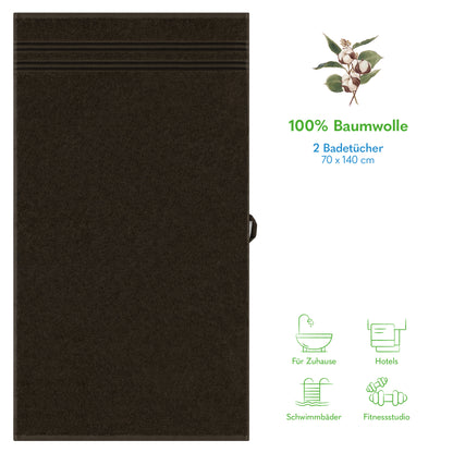 Hammetex Premium Badetücher 2er Set – 100% Baumwolle & Schnelltrocknend (70x140cm)