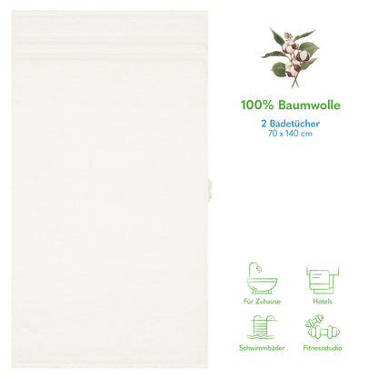 Hammetex Premium Badetücher 2er Set – 100% Baumwolle & Schnelltrocknend (70x140cm)