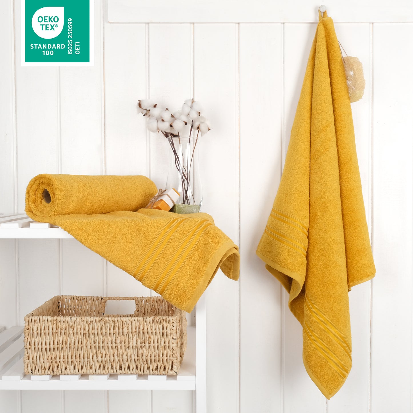 Hammetex Premium Badetücher 2er Set – 100% Baumwolle & Schnelltrocknend (70x140cm)