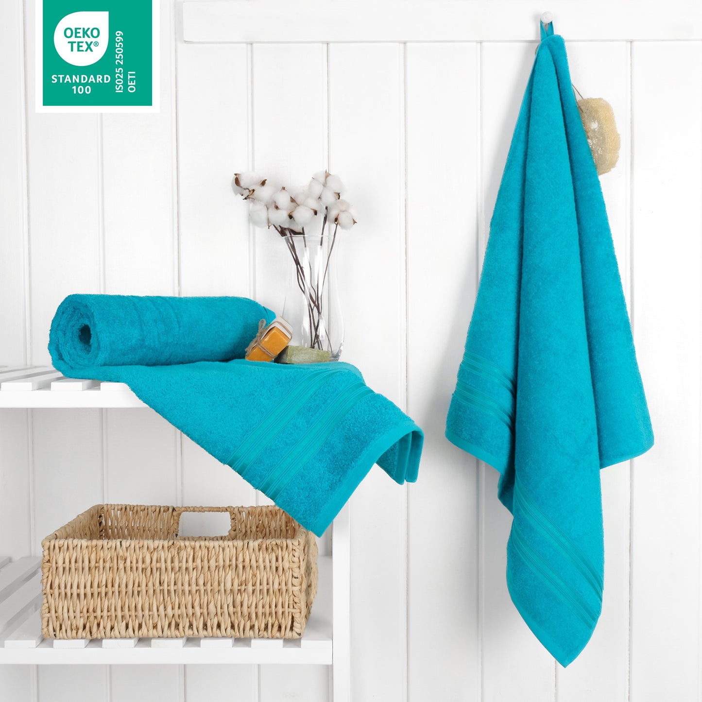 Hammetex Premium Badetücher 2er Set – 100% Baumwolle & Schnelltrocknend (70x140cm)