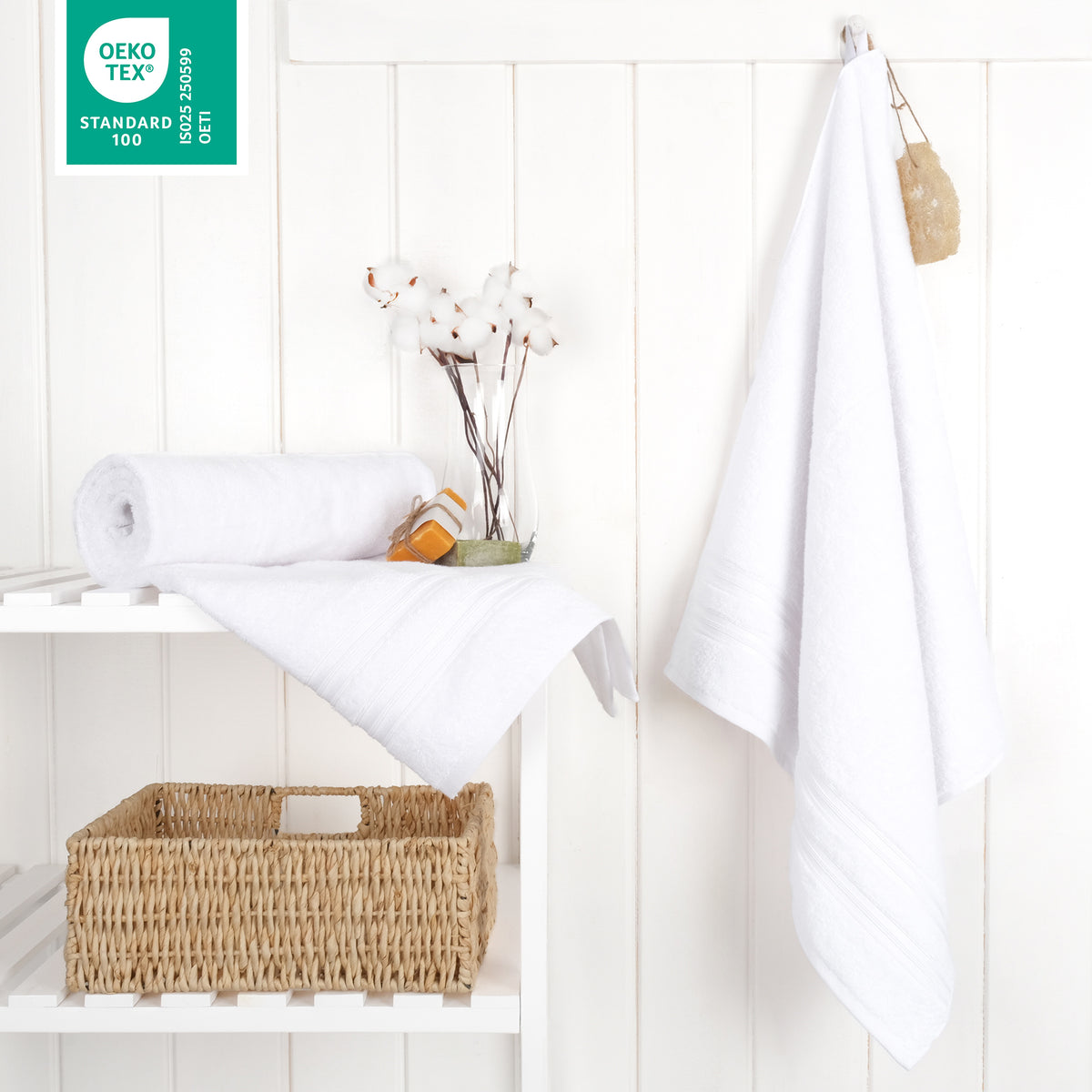 Hammetex Premium Badetücher 2er Set – 100% Baumwolle (70x140cm) – MTC Linen