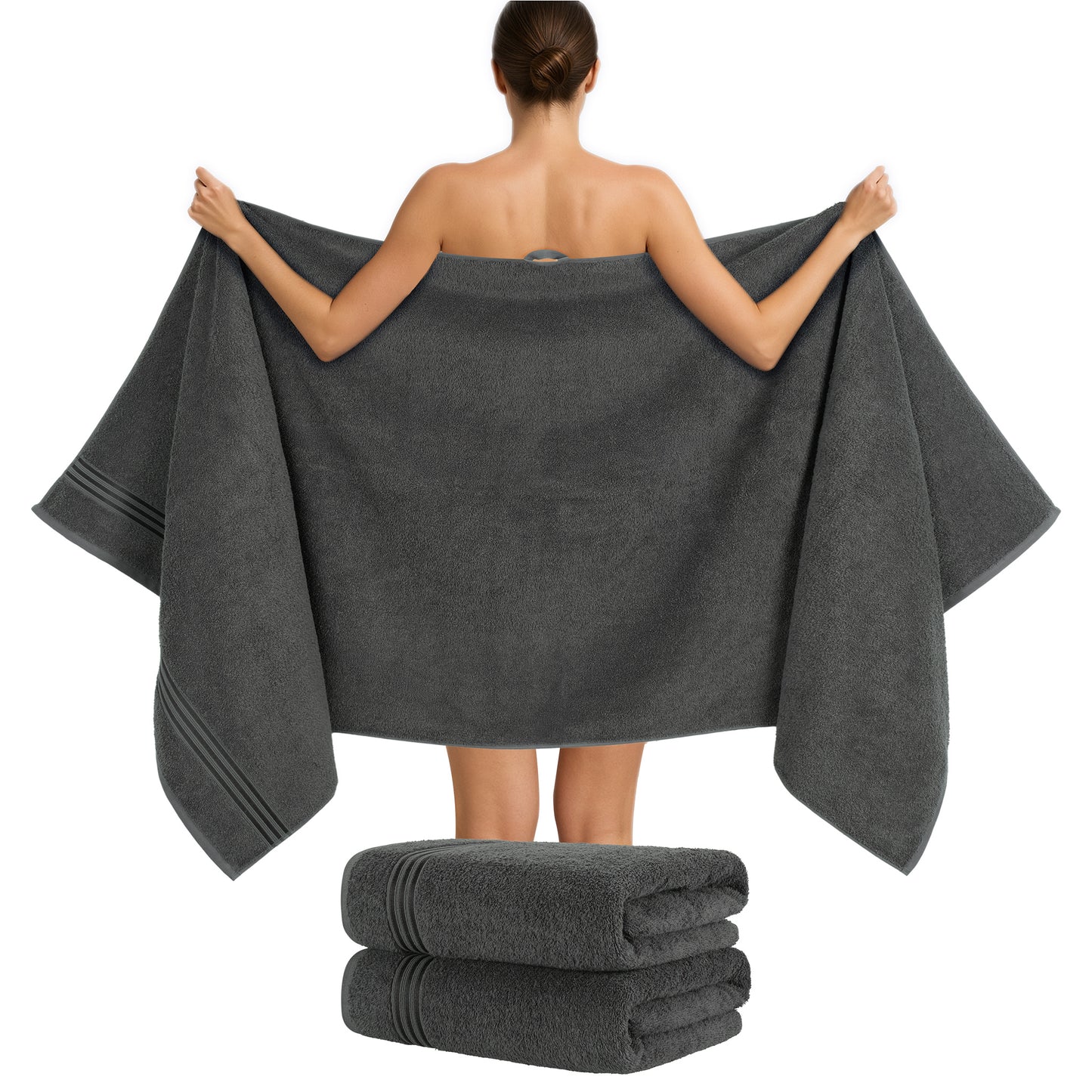 Hammetex Spa Badetücher 2er Set – Extra Groß (80x200cm) – 100% Baumwolle 500 GSM