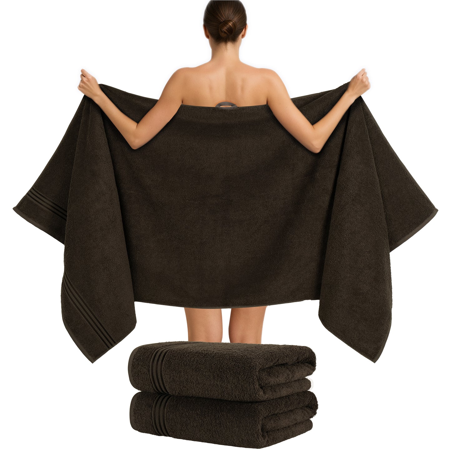 Hammetex Spa Badetücher 2er Set – Extra Groß (80x200cm) – 100% Baumwolle 500 GSM