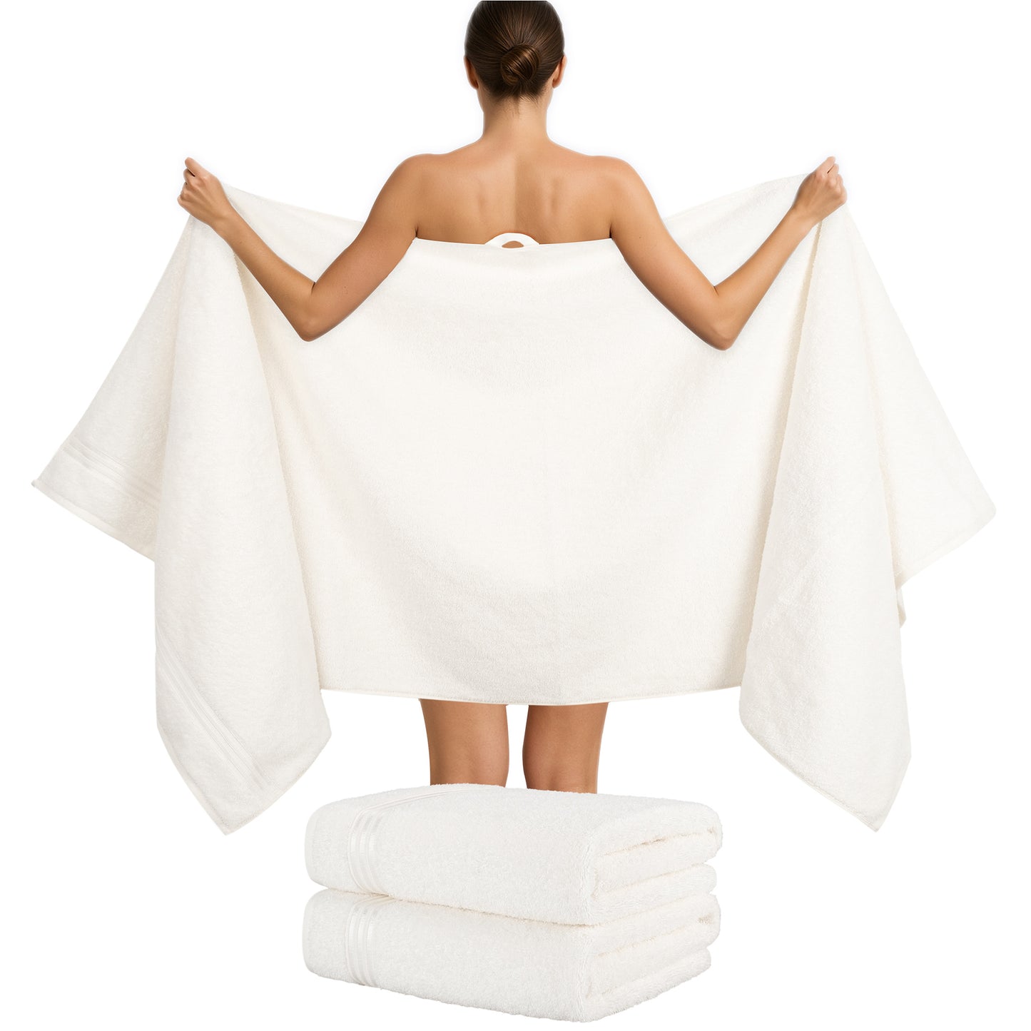 Hammetex Spa Badetücher 2er Set – Extra Groß (80x200cm) – 100% Baumwolle 500 GSM