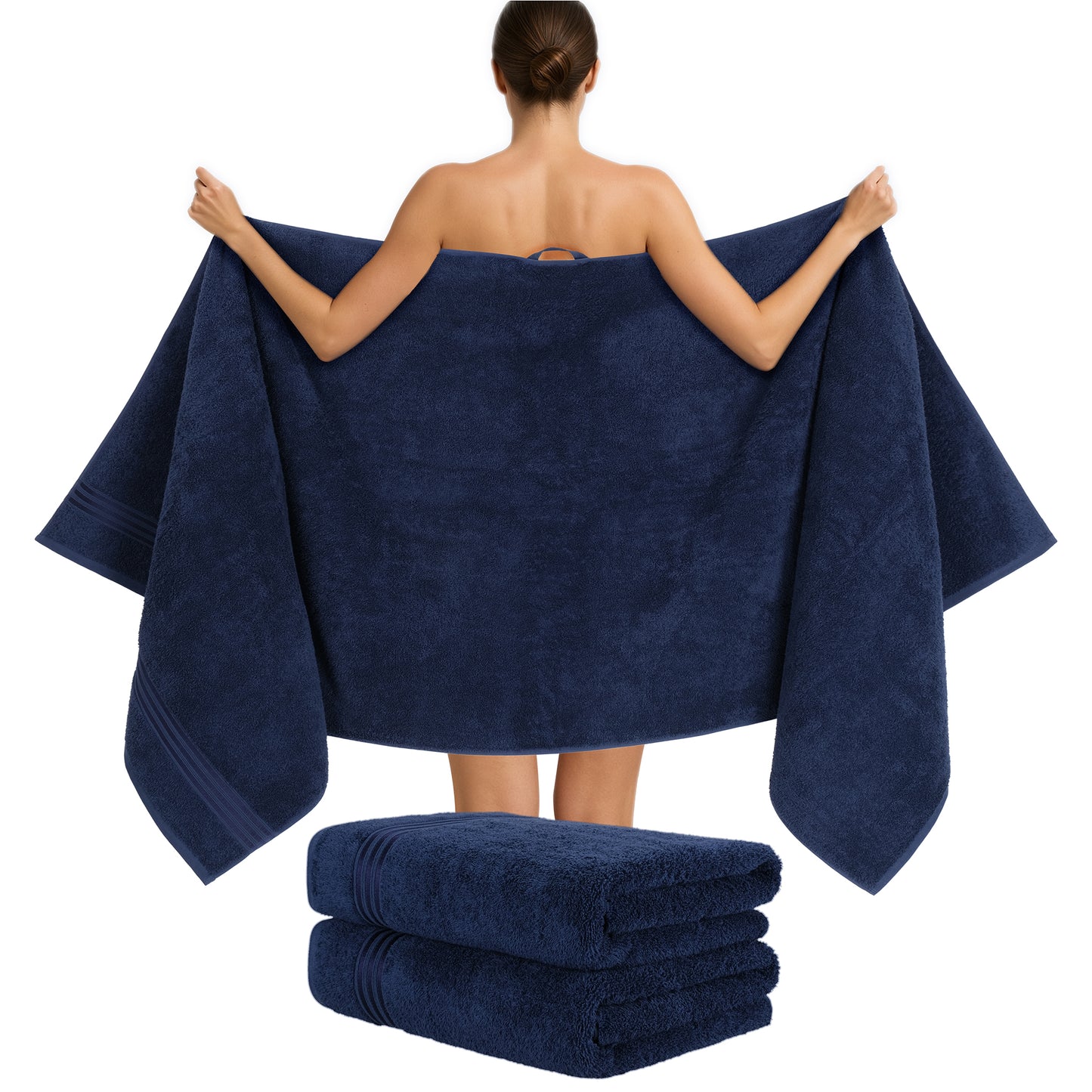 Hammetex Spa Badetücher 2er Set – Extra Groß (80x200cm) – 100% Baumwolle 500 GSM