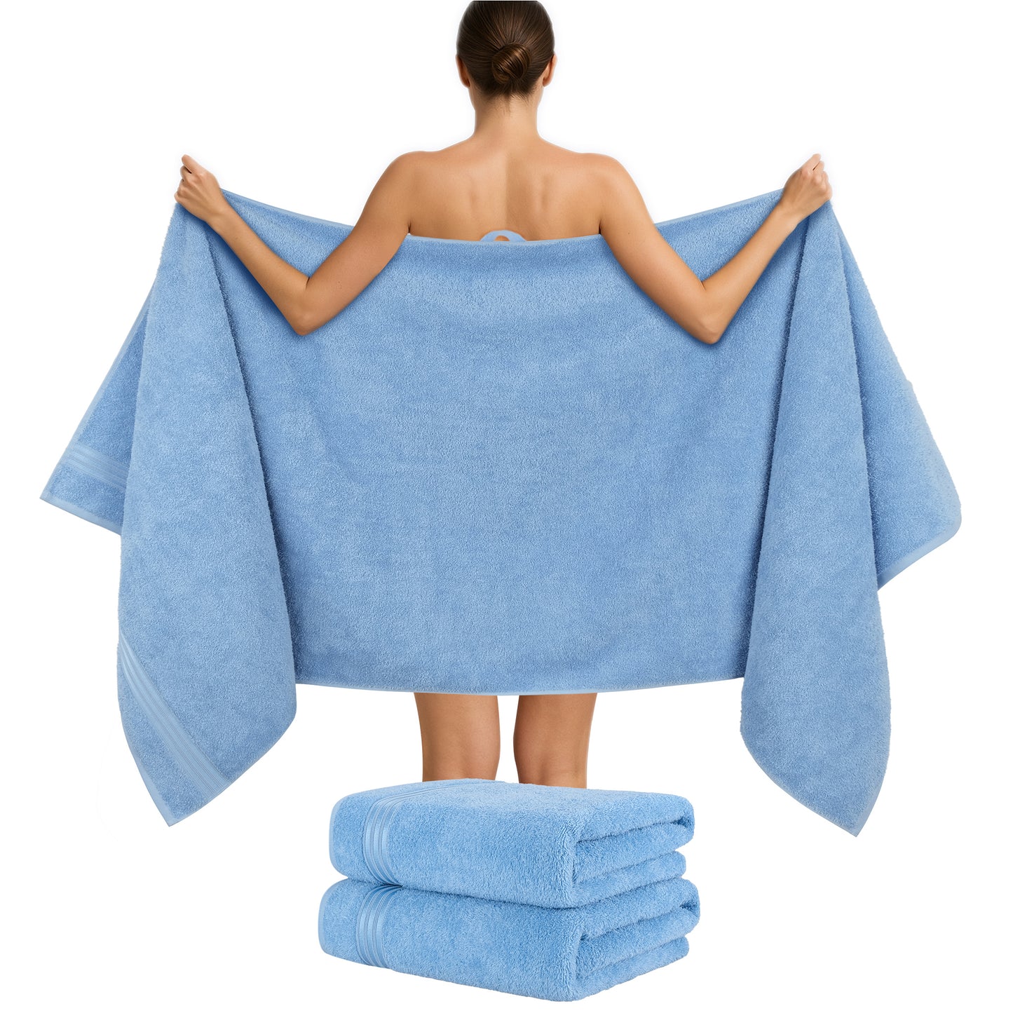 Hammetex Spa Badetücher 2er Set – Extra Groß (80x200cm) – 100% Baumwolle 500 GSM