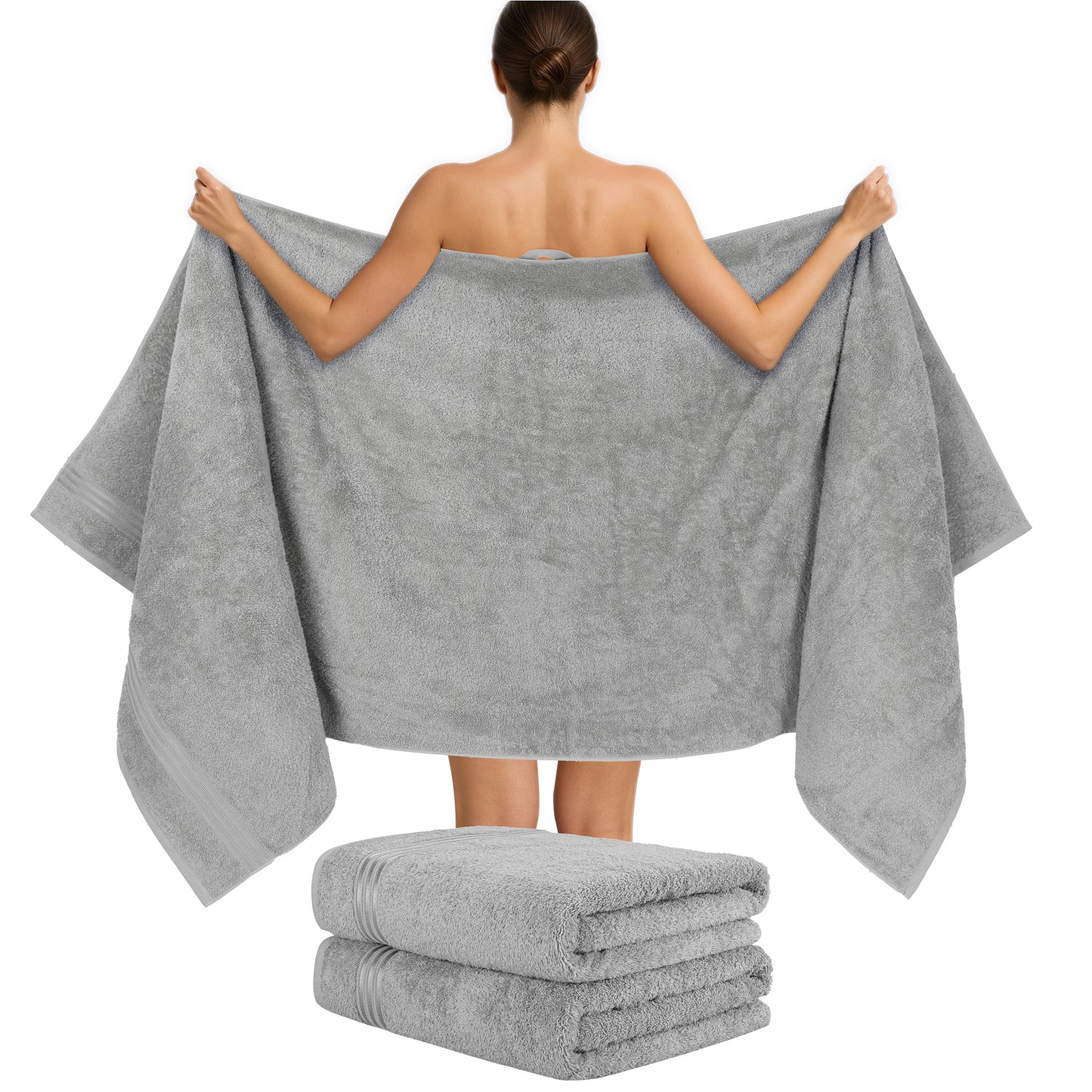 Hammetex Spa Badetücher 2er Set – Extra Groß (80x200cm) – 100% Baumwolle 500 GSM