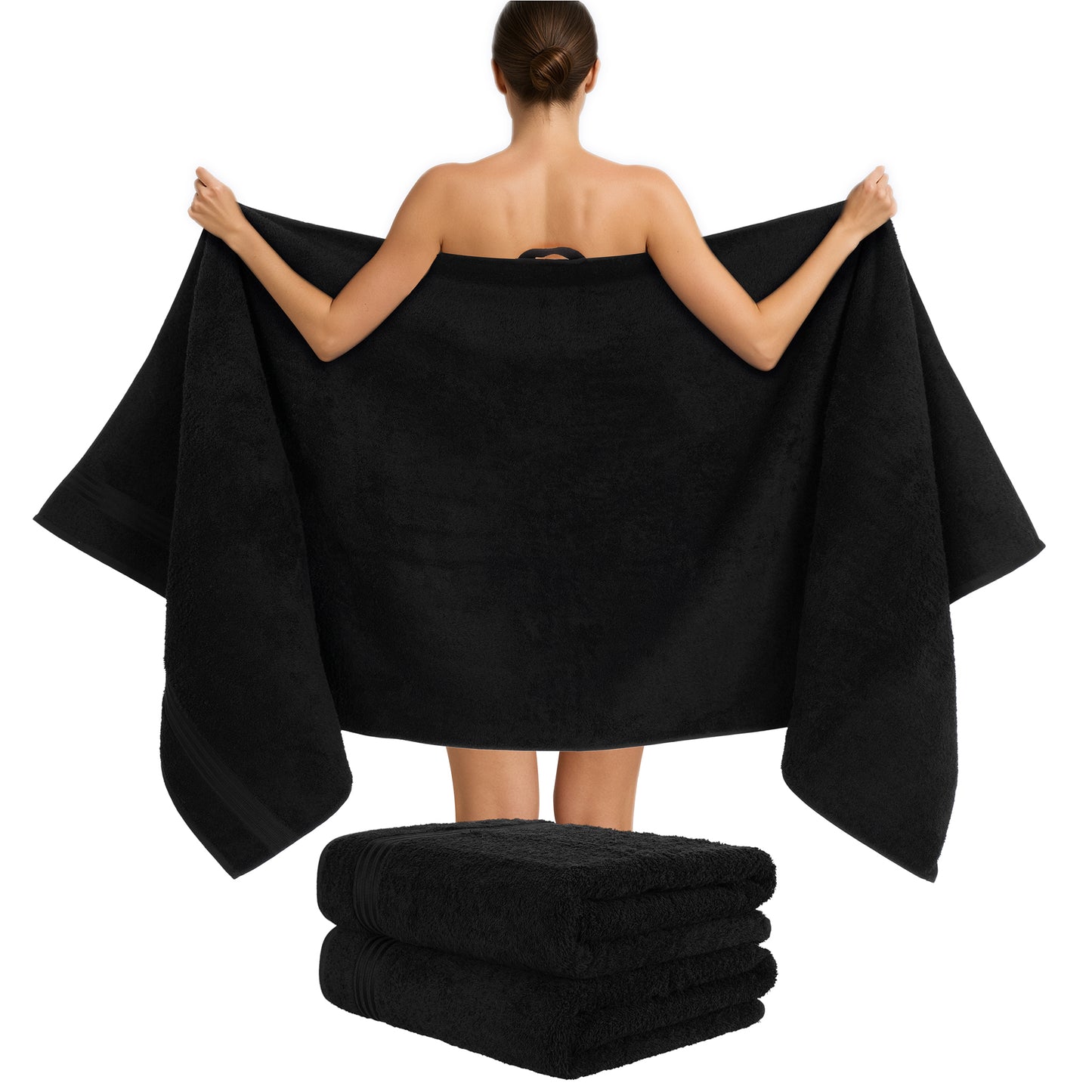Hammetex Spa Badetücher 2er Set – Extra Groß (80x200cm) – 100% Baumwolle 500 GSM