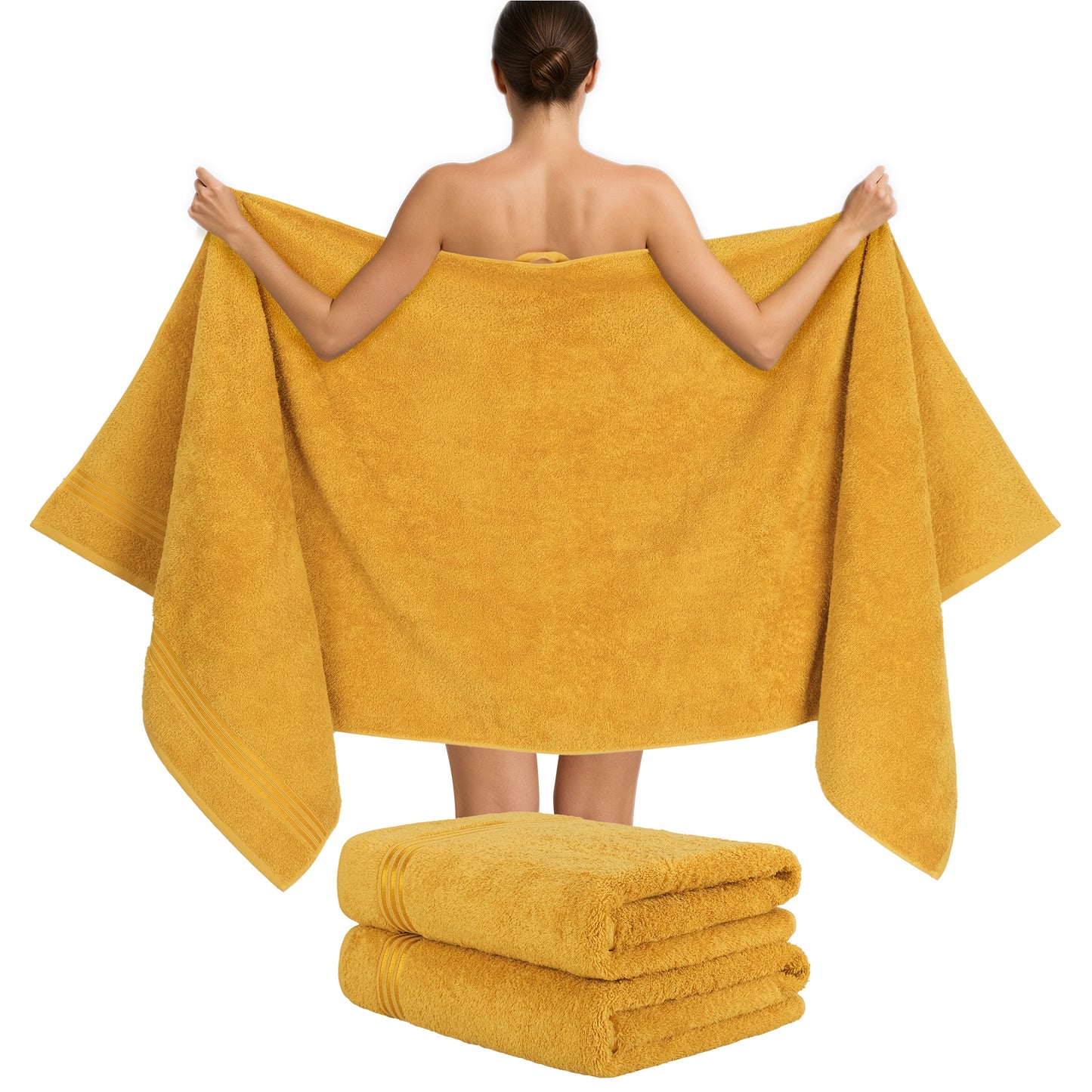 Hammetex Spa Badetücher 2er Set – Extra Groß (80x200cm) – 100% Baumwolle 500 GSM