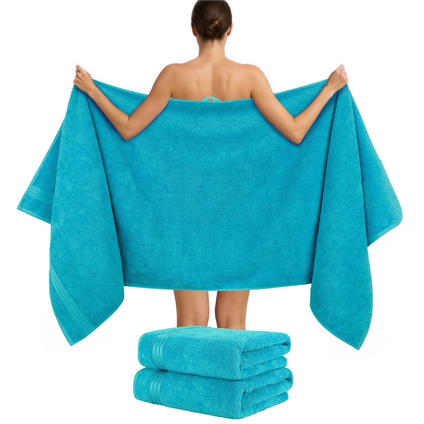 Hammetex Spa Badetücher 2er Set – Extra Groß (80x200cm) – 100% Baumwolle 500 GSM