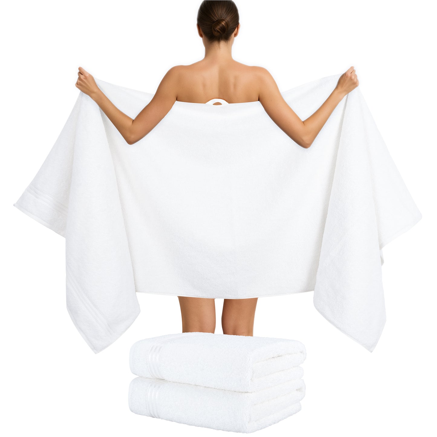 Hammetex Spa Badetücher 2er Set – Extra Groß (80x200cm) – 100% Baumwolle 500 GSM