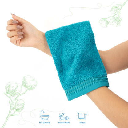 Hammetex Waschhandschuh 2er Set – 100% Baumwolle & Superweich (15x22cm)