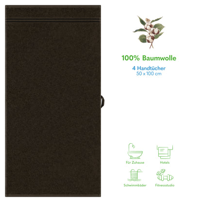 Hammetex Premium Handtücher 4er Set – 100% Baumwolle & Weich (50x100cm)