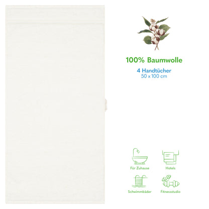 Hammetex Premium Handtücher 4er Set – 100% Baumwolle & Weich (50x100cm)