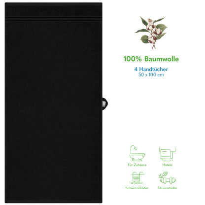 Hammetex Premium Handtücher 4er Set – 100% Baumwolle & Weich (50x100cm)