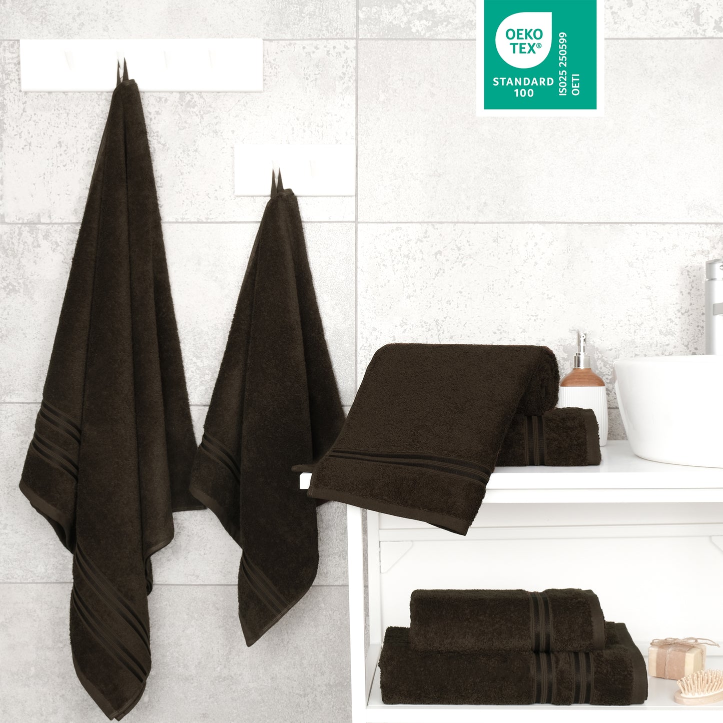 Hammetex Luxus Handtuch Set 6-teilig – 100% Baumwolle & Saugstark