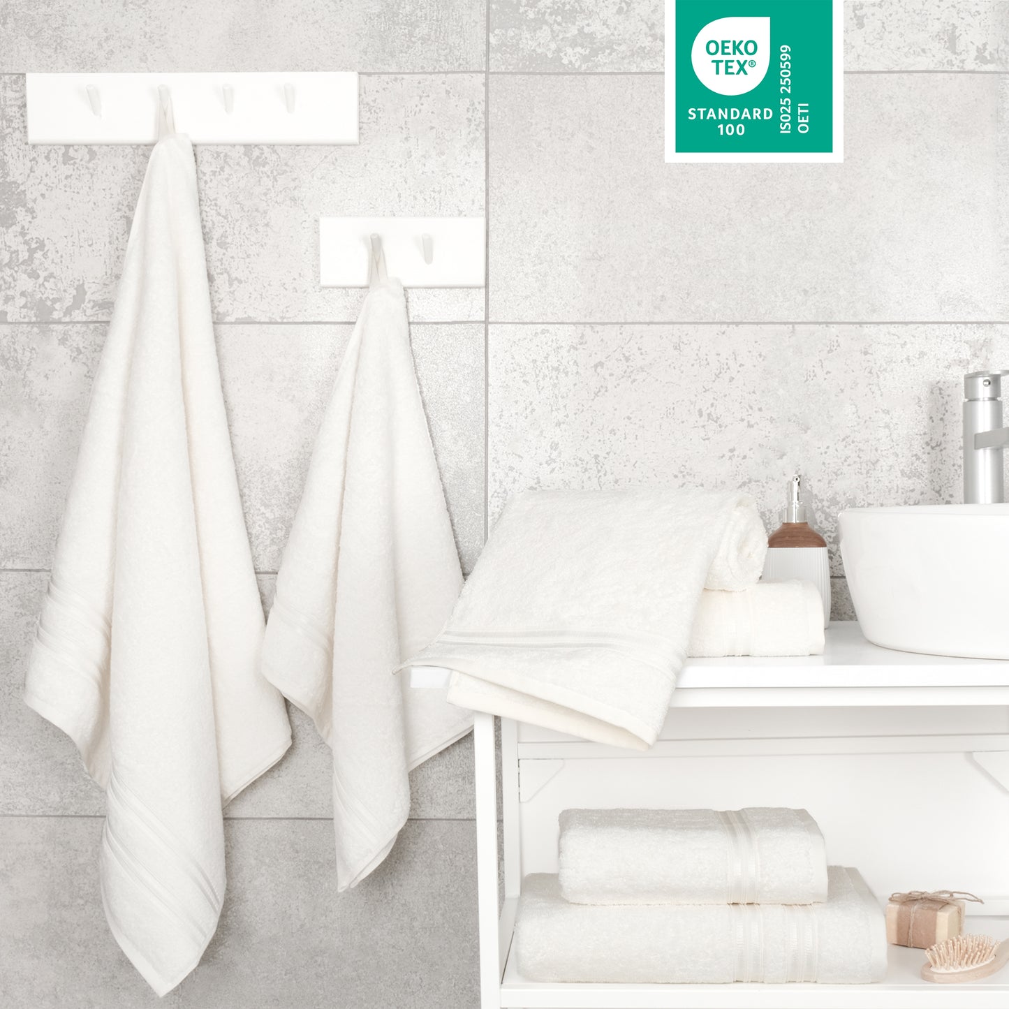 Hammetex Luxus Handtuch Set 6-teilig – 100% Baumwolle & Saugstark