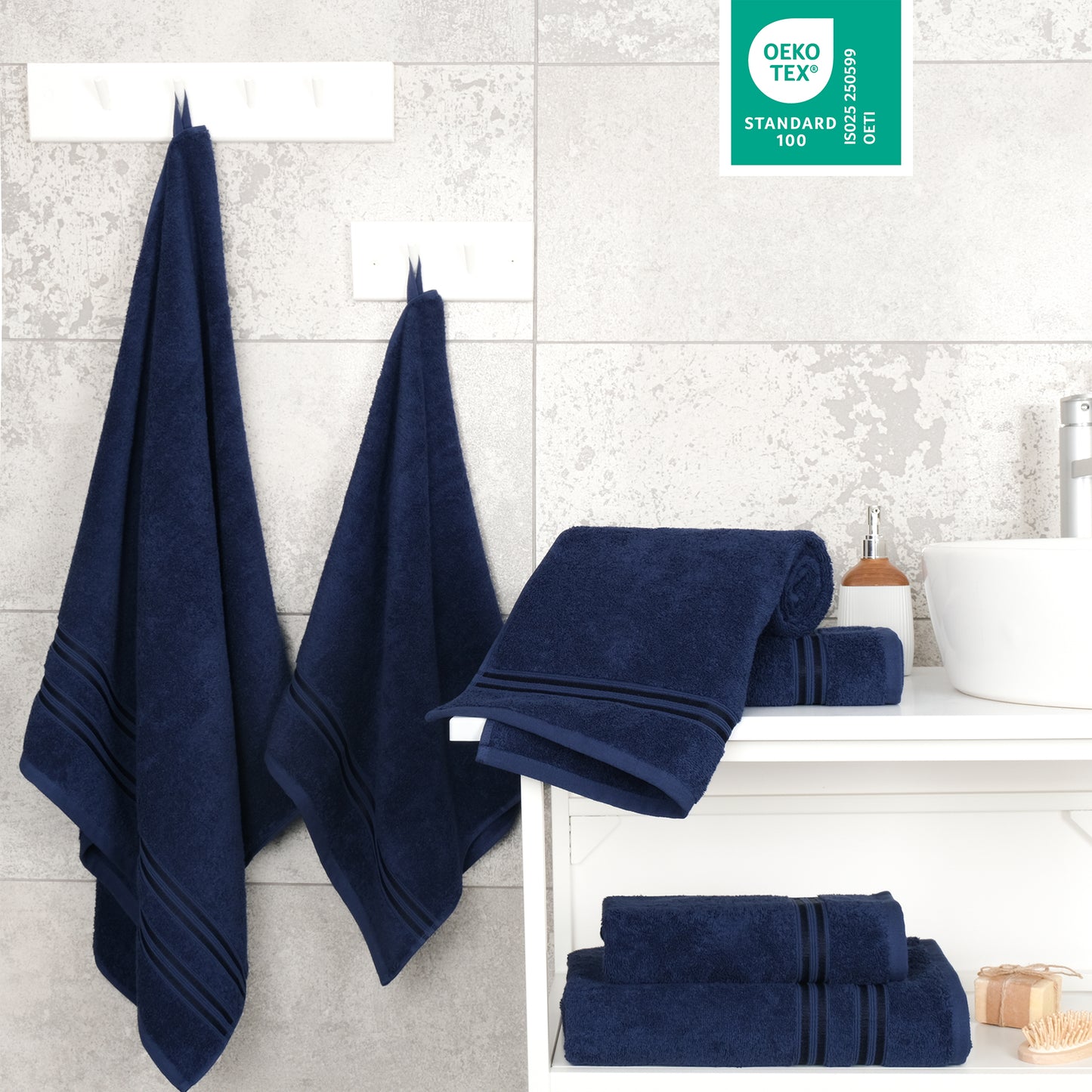 Hammetex Luxus Handtuch Set 6-teilig – 100% Baumwolle & Saugstark