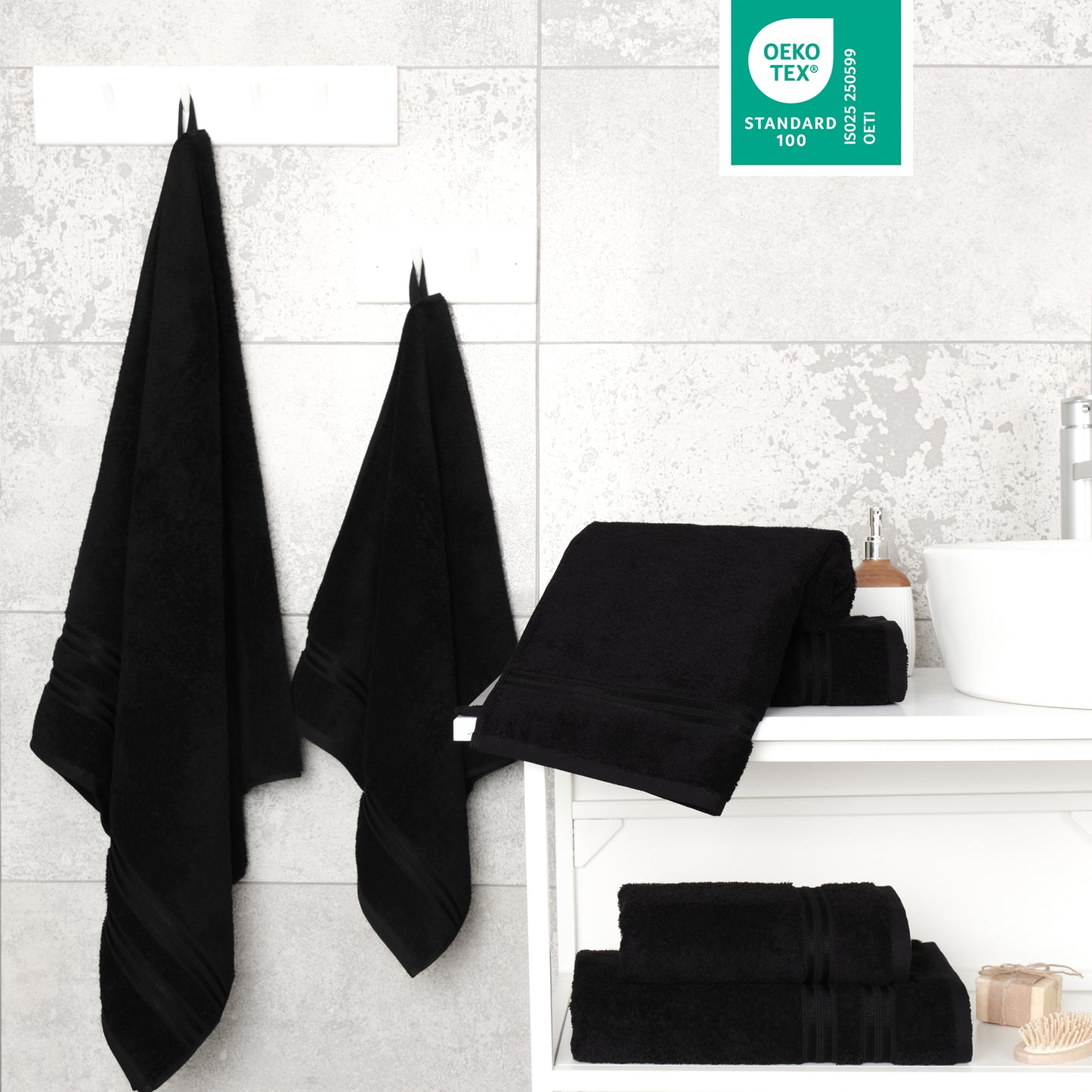 Hammetex Luxus Handtuch Set 6-teilig – 100% Baumwolle & Saugstark