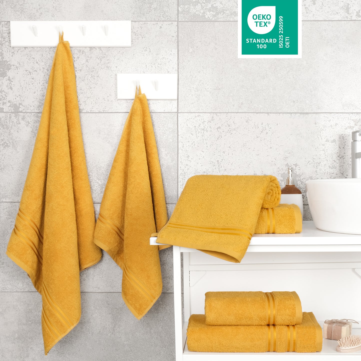 Hammetex Luxus Handtuch Set 6-teilig – 100% Baumwolle & Saugstark