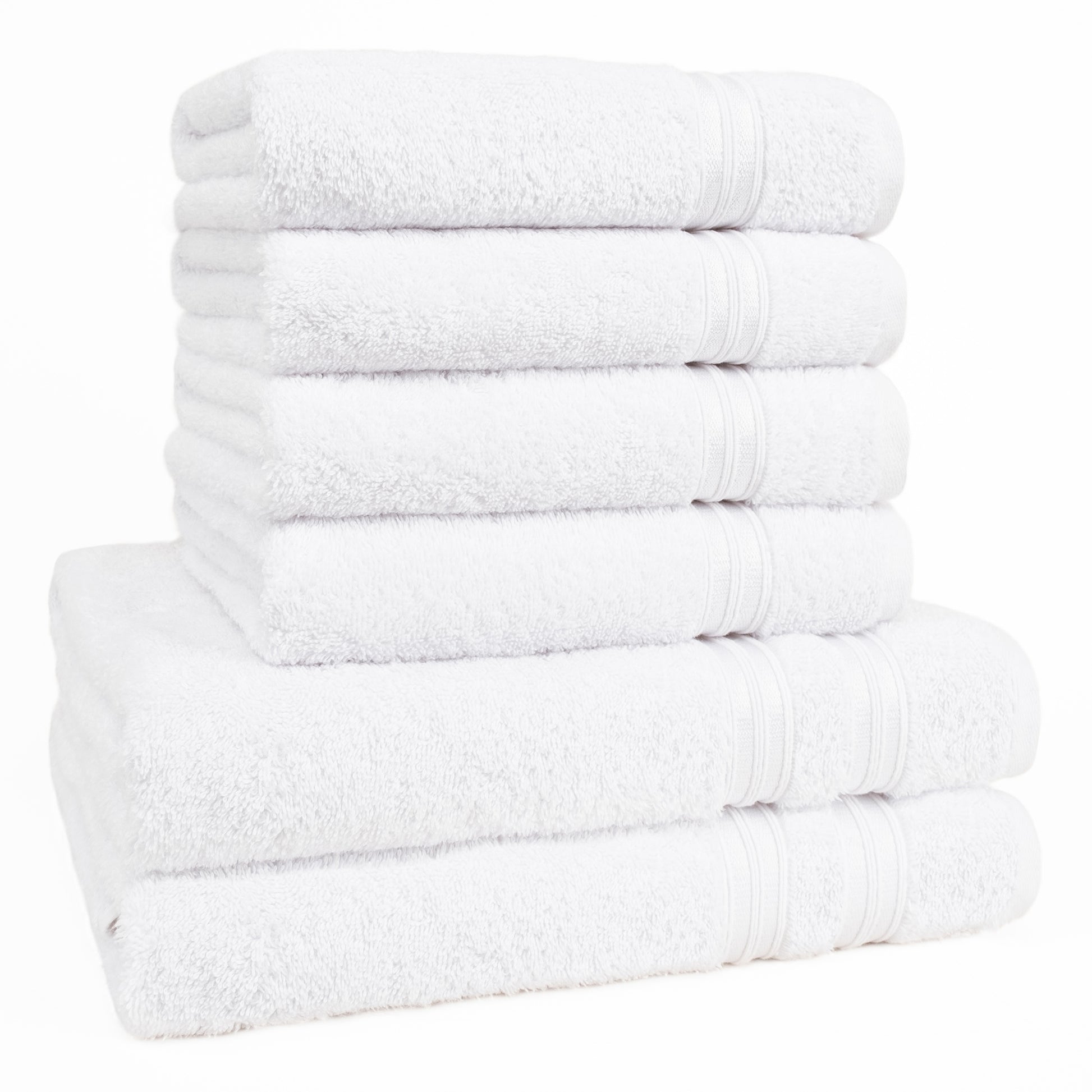 Hammetex 6 teiliges Handtuch Set, 100% Baumwolle Weich Saugstark Qualität Handtücher Set, 2 Badetücher 70x140 cm, 4 Handtücher 50x100 cm - Weiß -1
