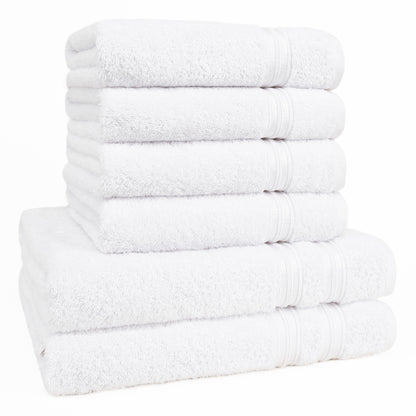Hammetex 6 teiliges Handtuch Set, 100% Baumwolle Weich Saugstark Qualität Handtücher Set, 2 Badetücher 70x140 cm, 4 Handtücher 50x100 cm - Weiß -1
