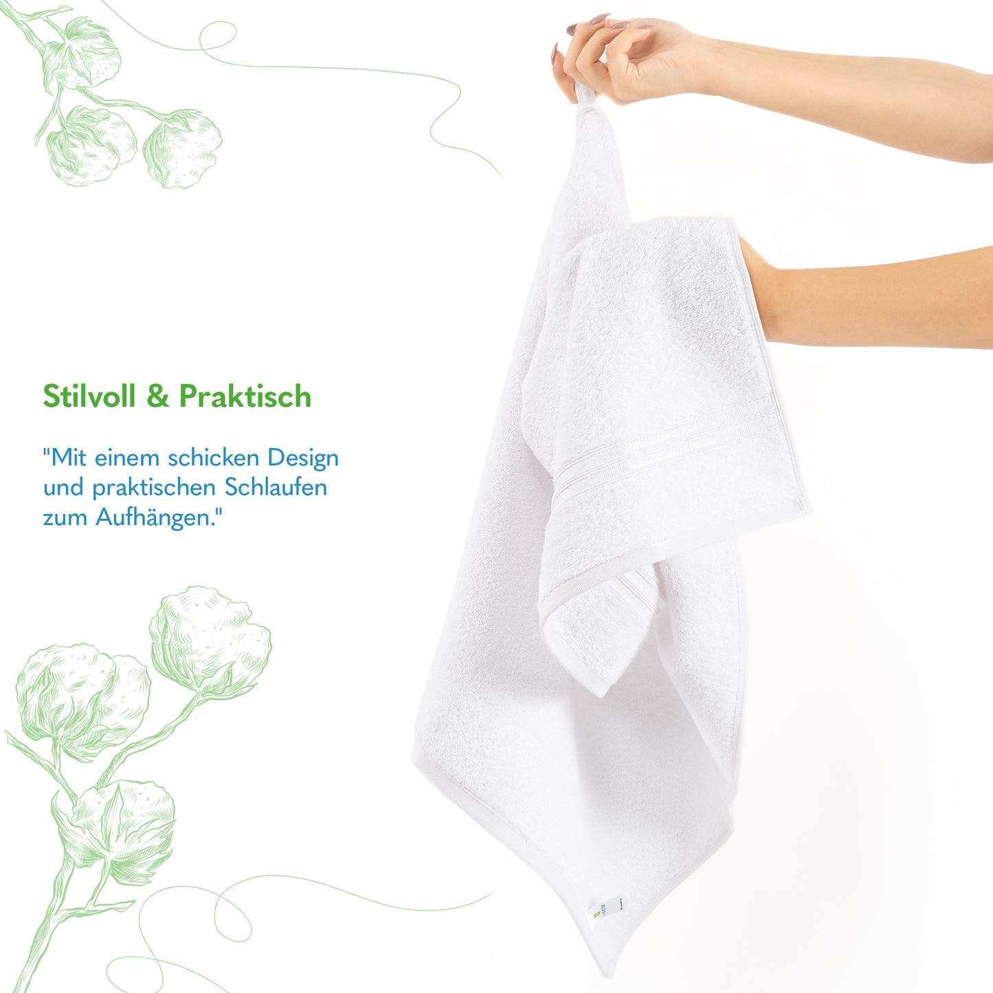 Hammetex 6 teiliges Handtuch Set, 100% Baumwolle Weich Saugstark Qualität Handtücher Set, 2 Badetücher 70x140 cm, 4 Handtücher 50x100 cm - Weiß -4