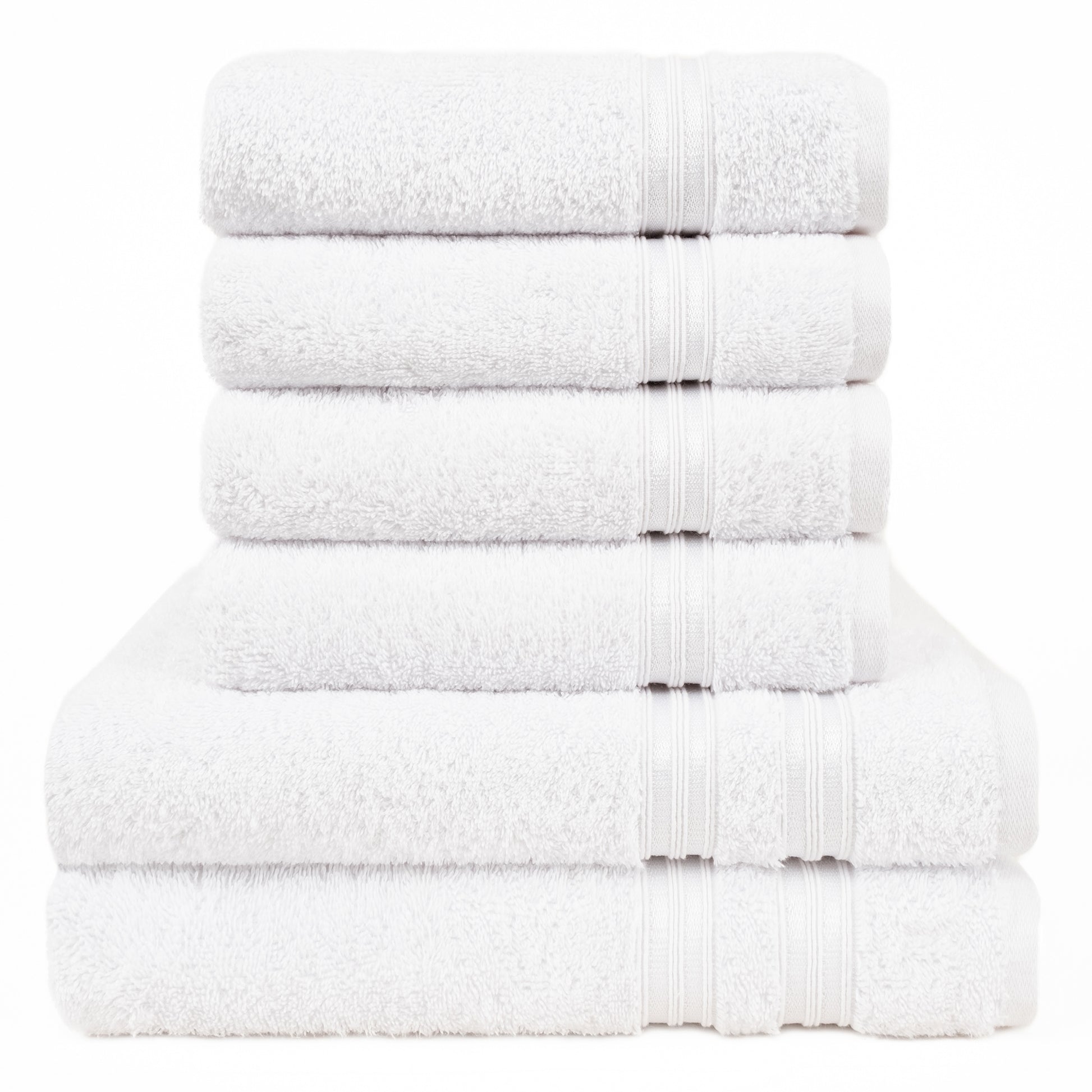 Hammetex 6 teiliges Handtuch Set, 100% Baumwolle Weich Saugstark Qualität Handtücher Set, 2 Badetücher 70x140 cm, 4 Handtücher 50x100 cm - Weiß -6