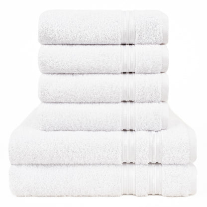 Hammetex 6 teiliges Handtuch Set, 100% Baumwolle Weich Saugstark Qualität Handtücher Set, 2 Badetücher 70x140 cm, 4 Handtücher 50x100 cm - Weiß -6